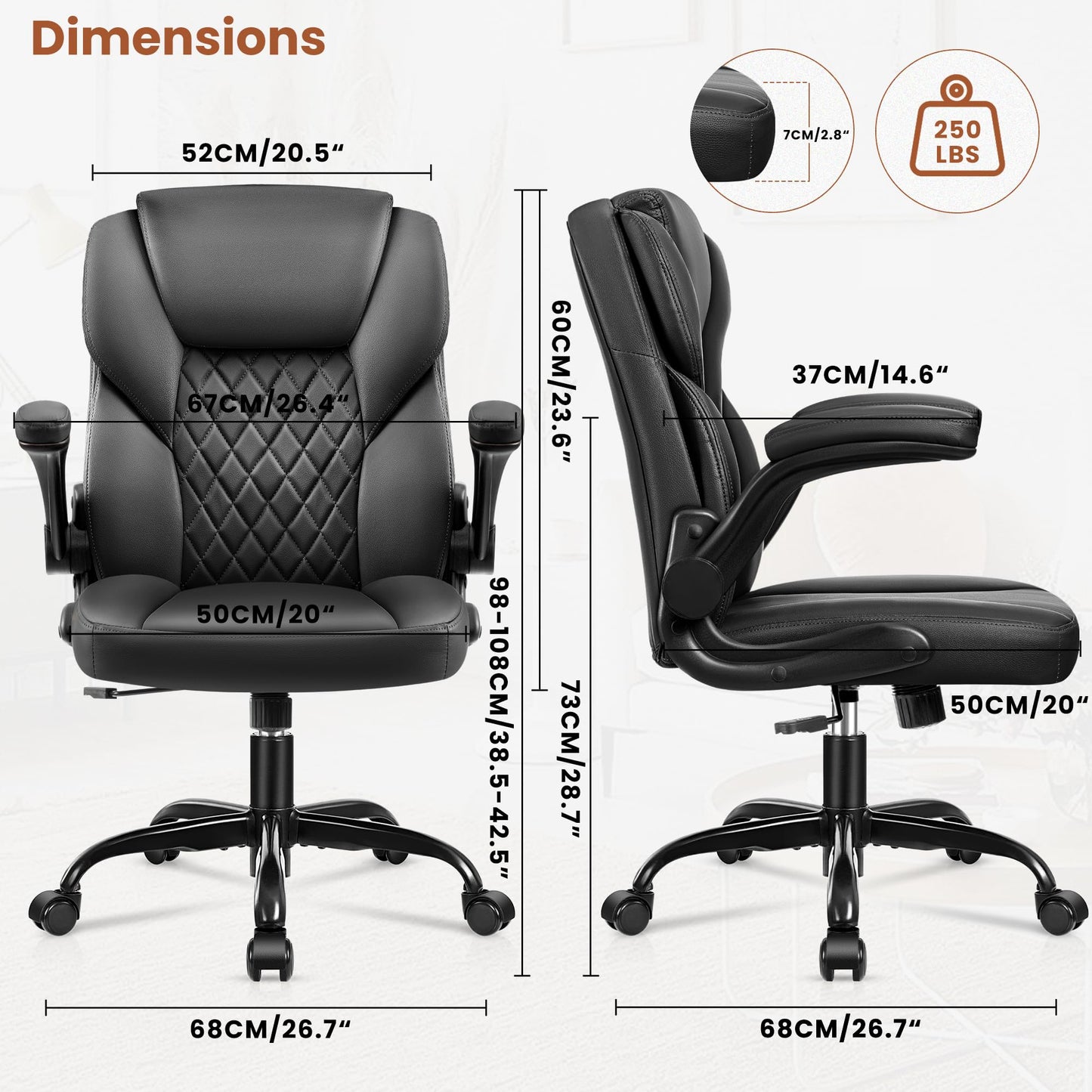 Brick Attic Executive Office Chair PU Leather Swivel Chair