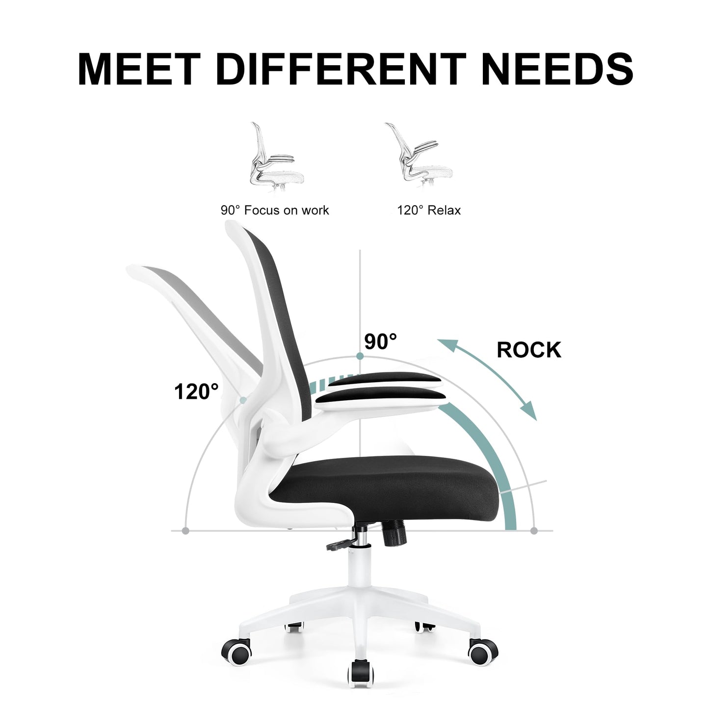 Ergonomic Desk Chair with Lumbar Support and Flip-up Armrest