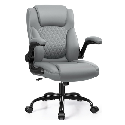 Leather Office Chair, PU Home Computer Desk Chairs with Ergonomic Back Support, 360°Swivel Free，Small Gmaing Chair with Wheels and Adjustable Armrests, for Short People Use