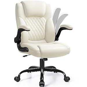 Leather Office Chair, PU Home Computer Desk Chairs with Ergonomic Back Support, 360°Swivel Free，Small Gmaing Chair with Wheels and Adjustable Armrests, for Short People Use