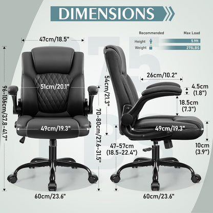 Leather Office Chair, PU Home Computer Desk Chairs with Ergonomic Back Support, 360°Swivel Free，Small Gmaing Chair with Wheels and Adjustable Armrests, for Short People Use